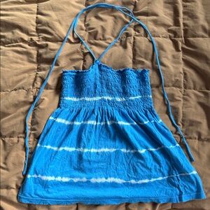 PINK Victoria's Secret Blue Tie-Dye Halter Top